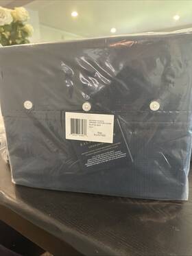 Ralph Lauren 886087436938 Lovan Organic Extra Deep Fitted Sheet Up To 18 Inch Navy Blue Full 200