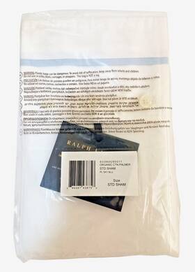 Ralph Lauren 886087438758 Palmer Percale Organic Standard Single Pillowcase White Sky Blue