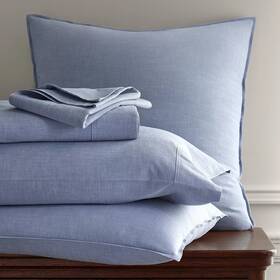 Ralph Lauren 886087442106 Workshirt Chambray Extra Deep Fitted Sheet 21 Inch Blue Cal-king 250