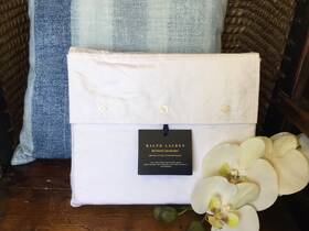 Ralph Lauren 886087457841 Bethany Jacquard Cal. King Extra Deep Fitted Sheet White 245 Nip
