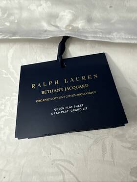 Ralph Lauren 886087457896 Bethany Jacquard 1pc Queen Flat Tonal Studio White Nip 215