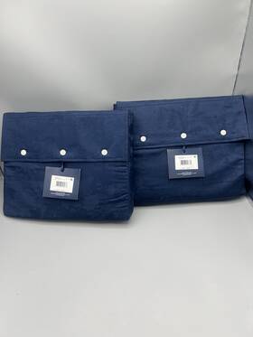 Ralph Lauren 886087457933 Bethany Jacquard Organic Queen Flat Deep Fitted Sheet Polo Navy