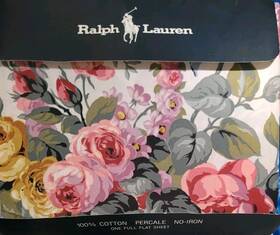 981102 Ralph Lauren Allison Multi Floral Full Flat Sheet Retired New No Plastic 981102 Ralph Lauren Allison Multi Floral Full Flat Sheet Retired New No Plastic