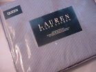 Ralph Lauren Blue Beige Oxford Pinstripe Stripes Sheet Set Queen 797337846929