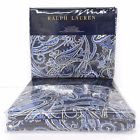 Ralph Lauren Costa Azzurra Full Flat Fitted Sheet 2p Cotton Navy Blue Paisley 886087166477