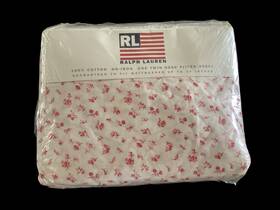 Ralph Lauren Home 028828741066 Vintage Colchester Red Floral Twin Fitted Sheet No Iron Cotton