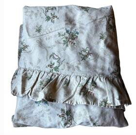 Ralph Lauren Home 028828917805 Rare Vintage Clarice Neutral Floral Ruffled Sheet Set - Queen