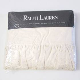 1513270 Ralph Lauren Home Collection Bromley Queen Flat Sheet Eyelet Ruffle Country 90s