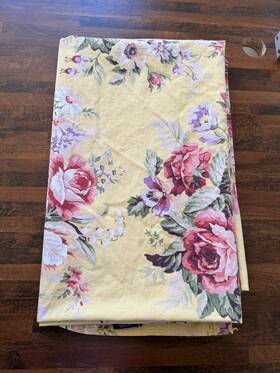 25005svrs Ralph Lauren Home Vintage Yellow Sophie Brooke Floral Full Flat Sheet
