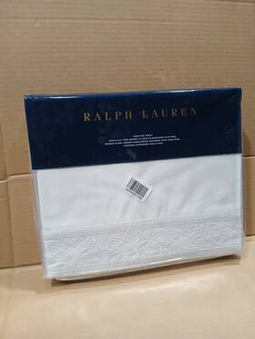 Ralph Lauren Home 650784172001 Katrine King Flat Sheet Floral White