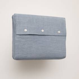 Ralph Lauren Home 650802481001 Workshirt Chambray Queen Flat Sheet Blue 100% Cotton 108 X 96