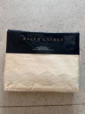 Ralph Lauren Home 806087275797 King Flat Sheet Mulholland Drive Hollywood Cream 100% Cotton New