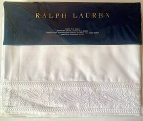 Ralph Lauren Home 886087318661 Katrine Off White Embroidered Queen Flat Sheet 145