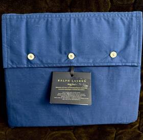 Ralph Lauren Home 886087438987 150 Percale Organic Cotton Full Deep Fitted Sheet Harbor Blue