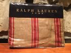 Ralph Lauren Home Cotton Sateen King Flat Sheet 280 Paisley Striped Red Brown 028828029904