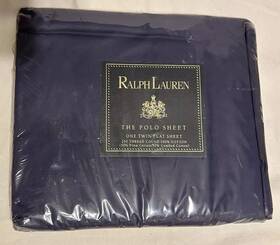 M7369 Ralph Lauren Inch The Polo Sheet 100% Cotton Patriot Blue Twin Flat New M7369 Ralph Lauren Inch The Polo Sheet 100% Cotton Patriot Blue Twin Flat New