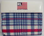 Ralph Lauren New Boathouse Plaid Twin Flat Sheet Cotton White Ralph Lauren New Boathouse Plaid Twin Flat Sheet Cotton White