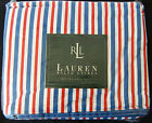 Ralph Lauren Nip American Summer Stripe Queen Bed Flat Sheet Red White Blue 028828141910