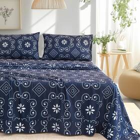 Ramesses 011709263834 Flannel Bedding Sheet Set Full-polyester Printed Microfiber Plush Bed