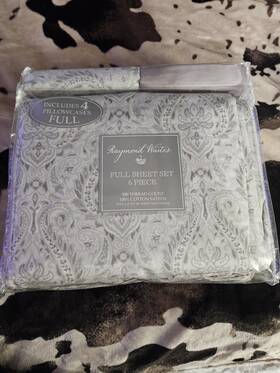 Art-461461 Raymond Waites Full Sheet Set 300tc Cotton Sateen Paisley Deep Fitted 6 Piece Art-461461 Raymond Waites Full Sheet Set 300tc Cotton Sateen Paisley Deep Fitted 6 Piece