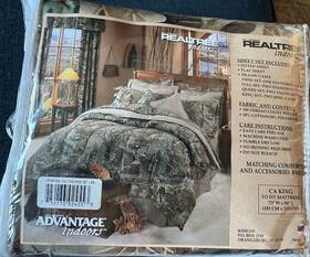 Realtree 730733024553 Advantage Indoors Camo Ca King Sheet Set Kimlor Fits 72 Inch W X 84 L Nip