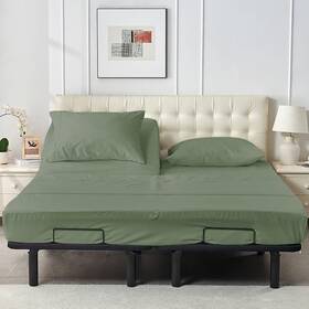 Fmfj9f-hr-fgej193 Recci Flex Top California King Size 100% Egyptian Cotton 1000tc - Split Sheets