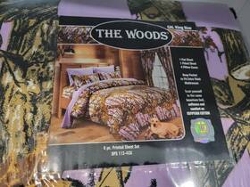 Regal Comfort 799928149006 Lavender Camo Cal King Size Set Sheets And Pillowcases