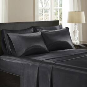 Mpe20-1160 Regency Heights 6pc Satin Bed Sheet Set Luxury Silk Sheets Wrinkle Free 16 Mattress Bedding Full