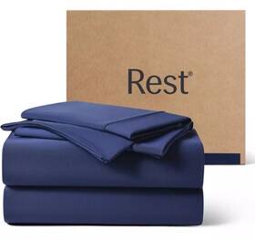 Rest-esss04fd Rest Evercool 3 Piece Starter Cooling Queen Sheet Set Blue For Hot Sleepers Rest-esss04fd Rest Evercool 3 Piece Starter Cooling Queen Sheet Set Blue For Hot Sleepers