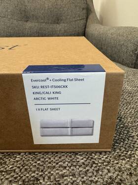 Rest-esss07k Rest Evercool Cooling Flat Sheet - King / Cali Arctic White New