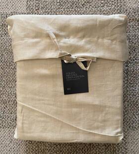 10173036 Restoration Hardware Rh Sheet Set Italian Melange Cotton-linen Wheat California King Size