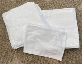 10184447 Restoration Hardware Sheet Set Italian Garment Dyed Brushed Cotton King White