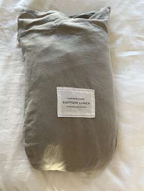 1408-0993 Restoration Hardware Stonewashed Cotton Linen Full Size Sheet Set Fog Gray 1408-0993 Restoration Hardware Stonewashed Cotton Linen Full Size Sheet Set Fog Gray