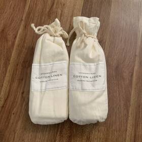 Restoration Hardware 414992450000 2 Stonewashed Cotton Linen Pillow King Shams Ivory Nwot