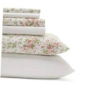 Ushsa01149224 Revman Industries Sheets Cotton Percale 6-piece Bedding Queen Marissa Red/green/off White