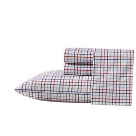 Ushsa01277209 Revman International Sheet Set Cotton Percale Bedding Crisp And Queen Boating Tattersall Red