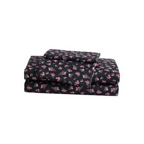 Ushsa01298654 Revman International Bed Sheets Soft And Lightweight Bedding Fade Queen Bouquet Ditsy Black