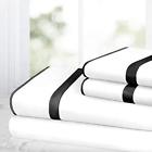 Rgilsatinstrpshtkwhyblk Egyptian Sheet Pillowcase Sets Luxury Bed Hotel 640816178342