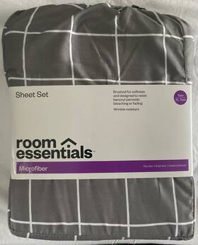 062181600 Room Essentials Essential Microfiber Gray Sheet Set 062181600 Room Essentials Essential Microfiber Gray Sheet Set