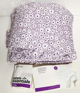 Room Essentials 191908828299 Full Size Light Purple Daisy Printed Microfiber Sheet Set - Room Essentials 191908828299 Full Size Light Purple Daisy Printed Microfiber Sheet Set -