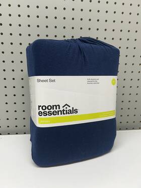 Room Essentials 191908876429 Jersey Sheet Set - Twin Target New Navy Blue