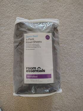 Room Essentials 191908961415 Dorm Bed 4 Pack Fitted Sheets Twin Xl Microfiber Gray