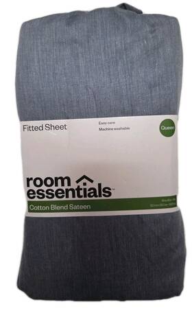 Room Essentials 197543805152 Heather Navy Blue Cotton Blend Fitted Sheet Queen Size New Room Essentials 197543805152 Heather Navy Blue Cotton Blend Fitted Sheet Queen Size New