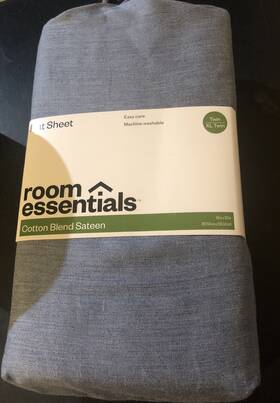 Room Essentials 197543805701 Easy Care Cotton Blend Sateen Flat Sheet Twin Xl Nwt