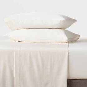 8468 Room Essentials 197543805763 Easy Care Cotton Blend Sateen Sheet Set - Ivory Twin #8468