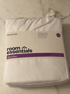 56hrr32 Room Essentials Microfiber Sheet Set Twin/twin Xl Size White - Brushed Soft New