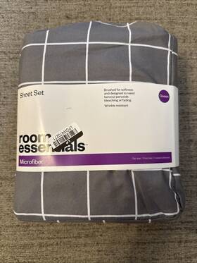 79138161 Room Essentials Queen Microfiber Printed Pattern Sheet Set Grid - 79138161 Room Essentials Queen Microfiber Printed Pattern Sheet Set Grid -