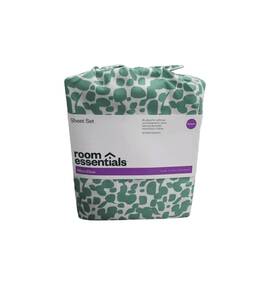 81644556 Room Essentials Queen Printed Microfiber Sheet Set In Green Dot Pattern