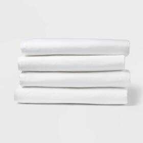 88693013 Room Essentials King 4pk Fitted Sheet White - Recycled Polyester 170 Thread