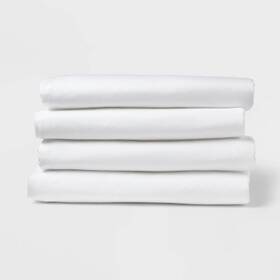88693015 Room Essentials Queen 4pk Fitted Sheet White -